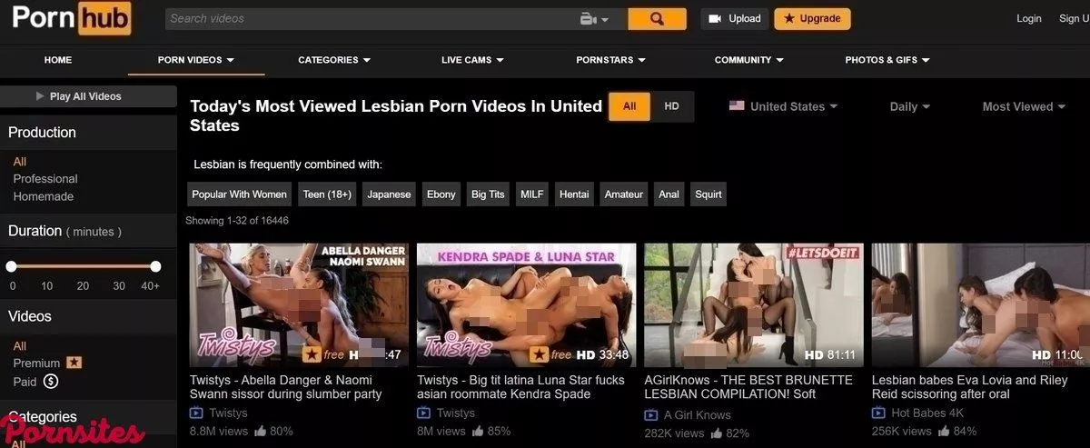 PornHub Lesbian
