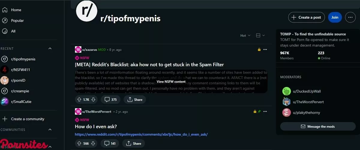 Reddit Tip of My Penis